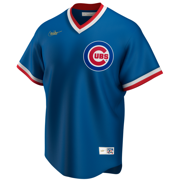 Youth Chicago Cubs White/Royal V-Neck T-Shirt