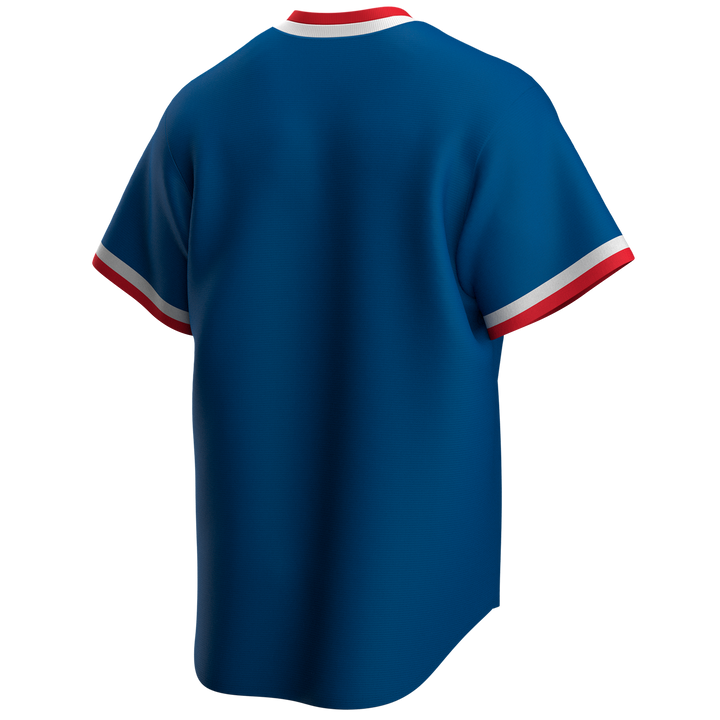 Chicago Cubs Nike Cooperstown Collection Rewind Splitter Slub Long Sleeve T- Shirt - Light Blue/Royal