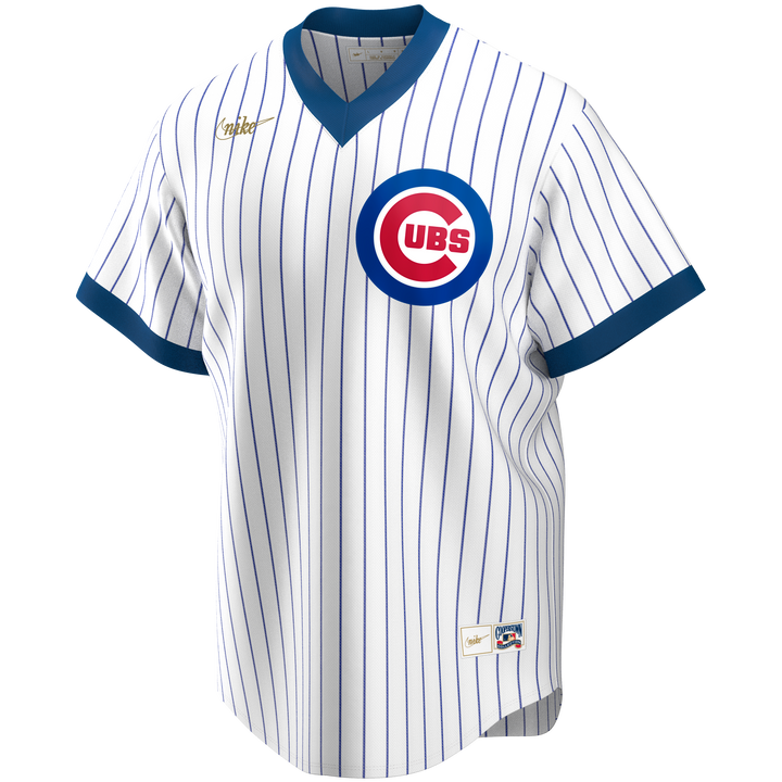 Chicago Cubs Nike Cooperstown Home Pinstripe V-neck Jersey - Clark Street  Sports