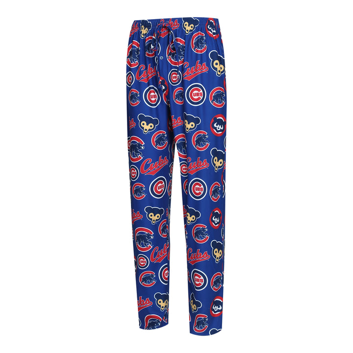 Chicago Cubs Men's Royal Crawl Bear Pattern Micro Fleece Pajama Pants