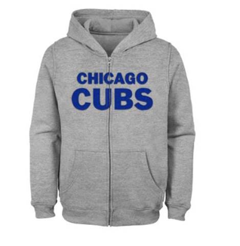Chicago Cubs Grey Full Zip Youth Hoodie