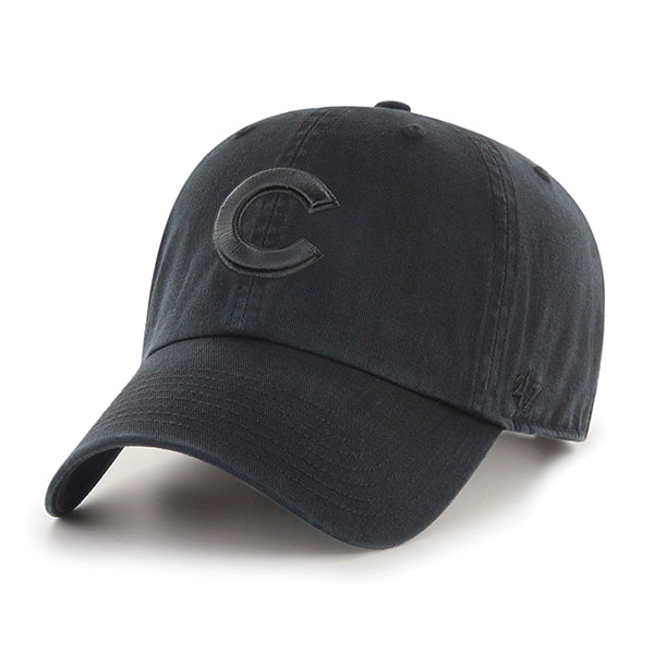 Chicago Cubs Black On Black Clean Up Adjustable Hat