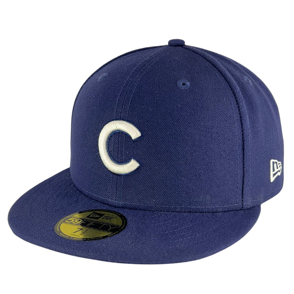 New Era 59Fifty Chain Stitch Chicago Cubs Hat - White, Navy – Hat Club