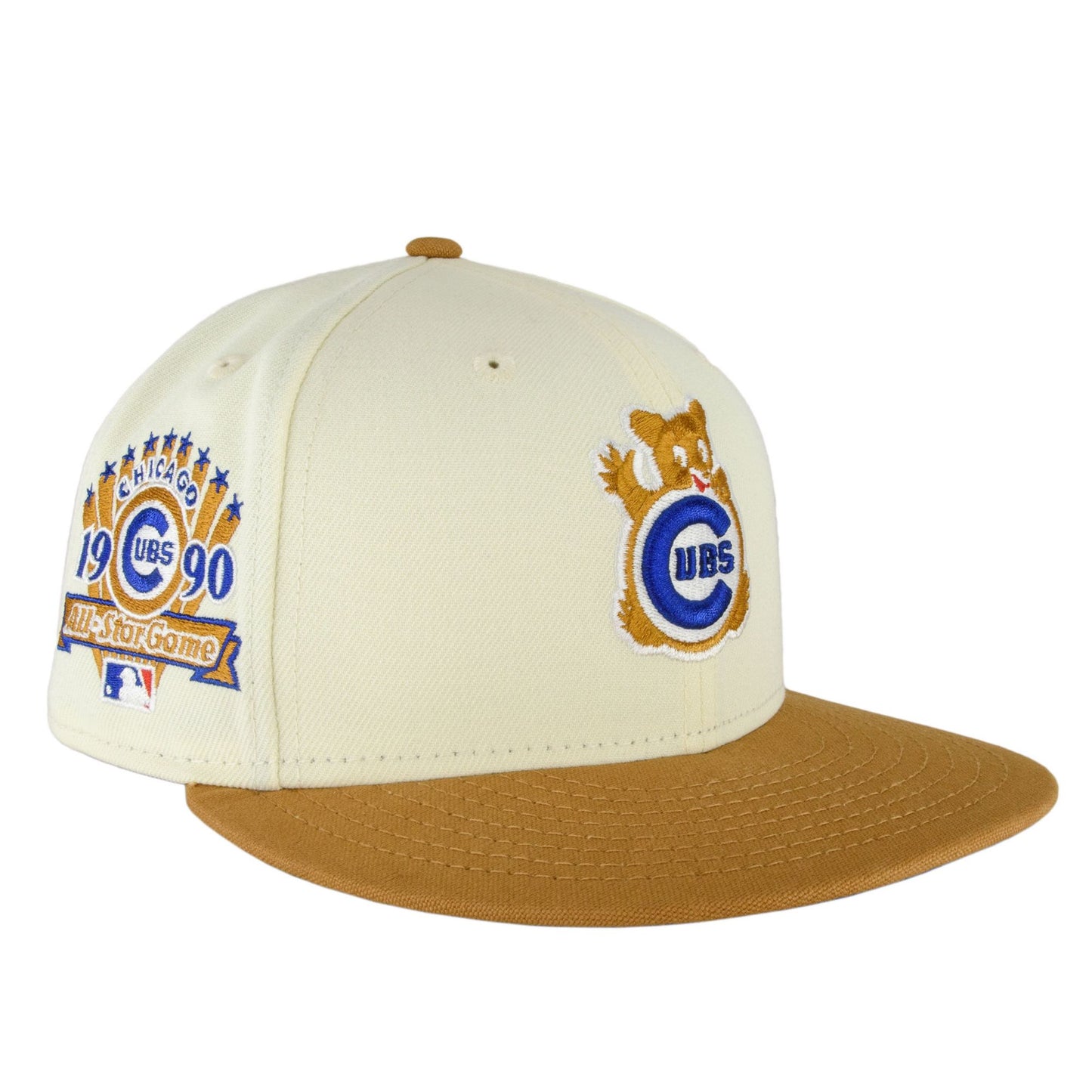 Chicago Cubs Beige Chrome Waving Bear New Era 59FIFTY Fitted Hat