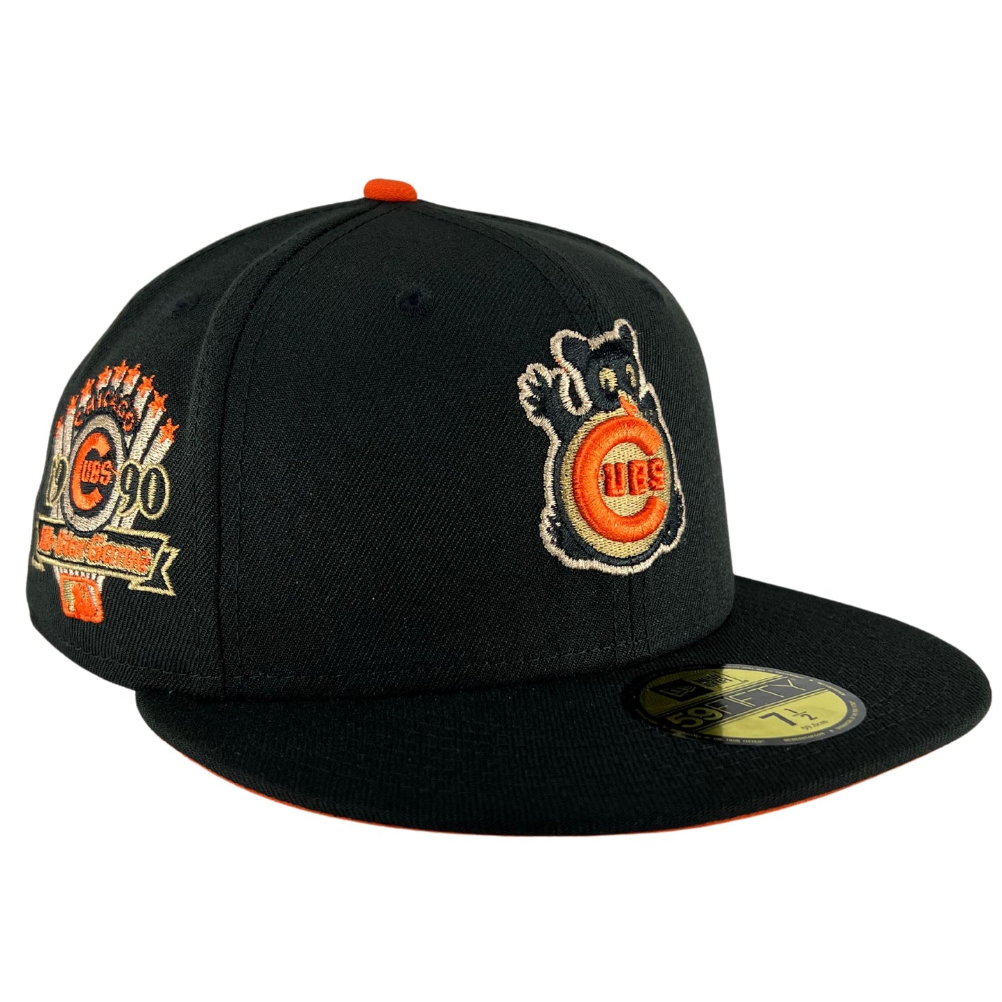 Chicago Cubs Black Orange 1990 ASG New Era 59FIFTY Fitted Hat
