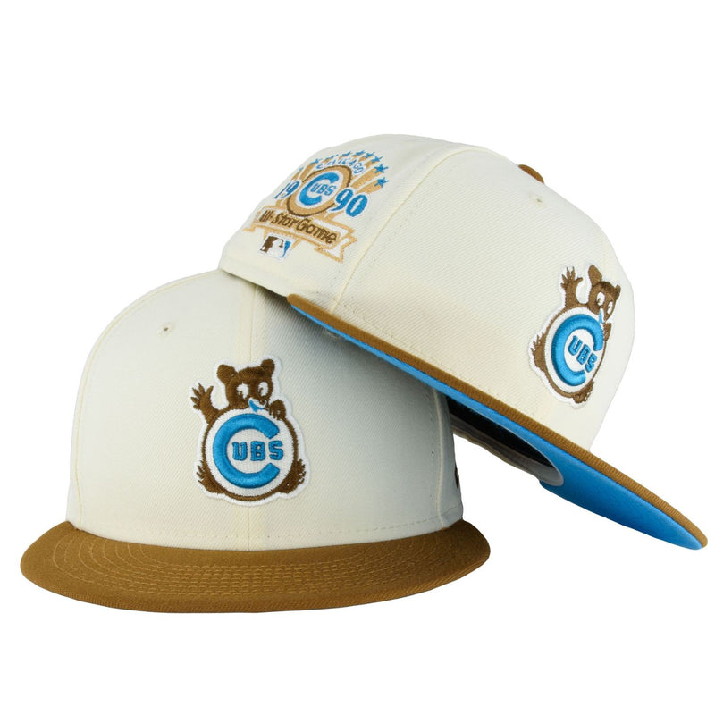 Chicago Cubs Chrome/Toasted Peanut Waving Bear 1990ASG New Era 59FIFTY Fitted Hat