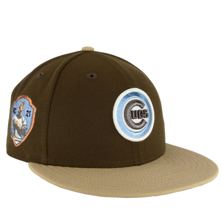 Chicago Cubs Chrome White/Walnut Brown JR 50th New Era 59FIFTY Fitted -  Clark Street Sports