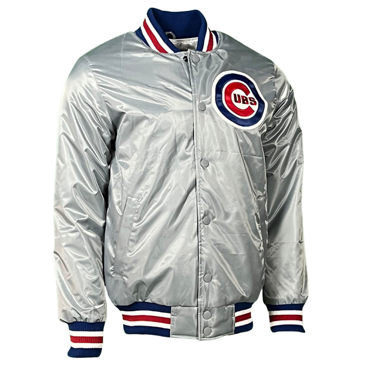 Exclusive Chicago Cubs Grey Vintage Starter Jacket - Clark Street Sports