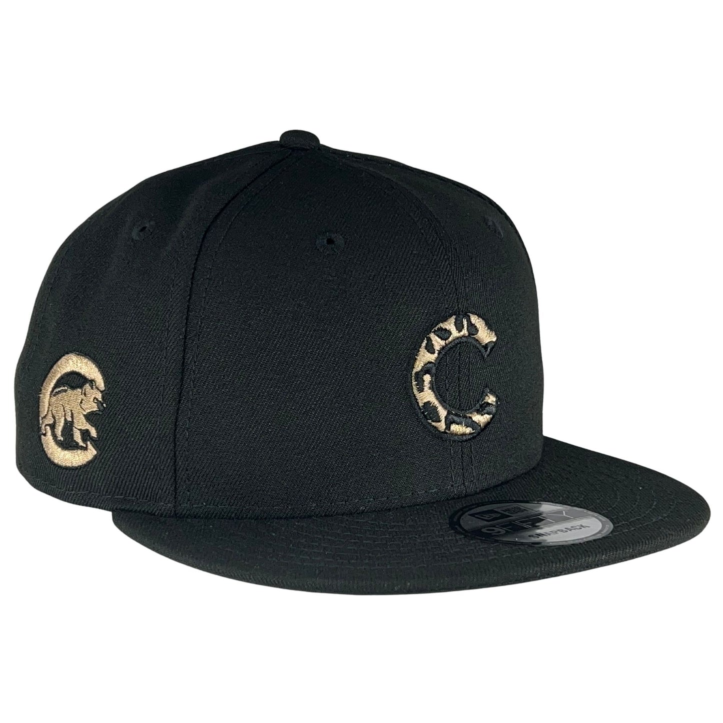 Chicago Cubs Cheetah Logo New Era 9FIFTY Black Snapback Hat