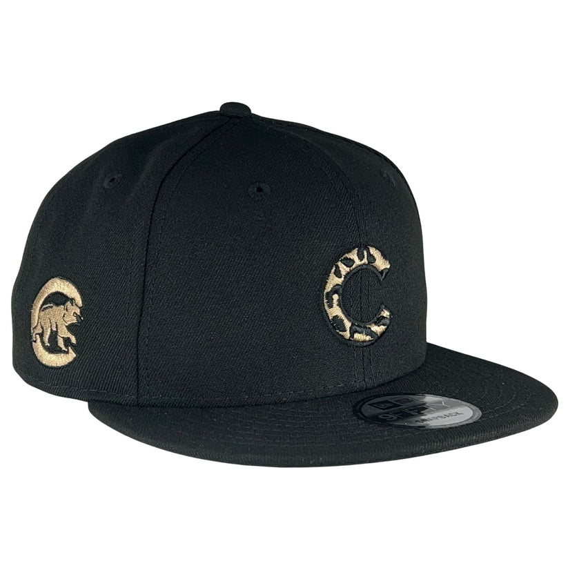 Chicago Cubs Cheetah Logo New Era 9FIFTY Black Snapback Hat – Clark ...