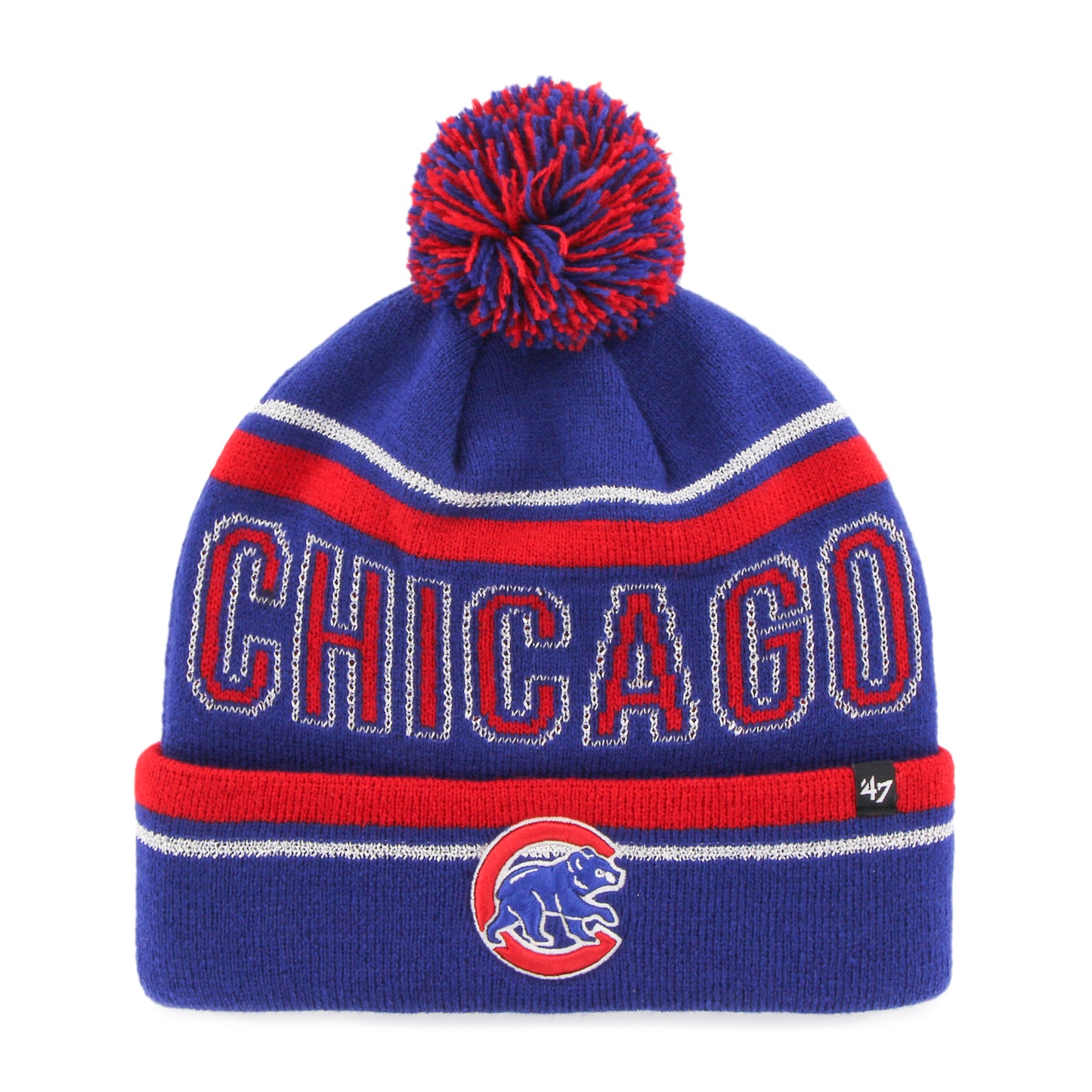 Cubs Women's Royal/Red 'Chicago' Cuff Knit w/ Pom