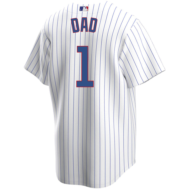 Chicago Cubs Father's Day #1 DAD Home Pinstripe Replica Jersey