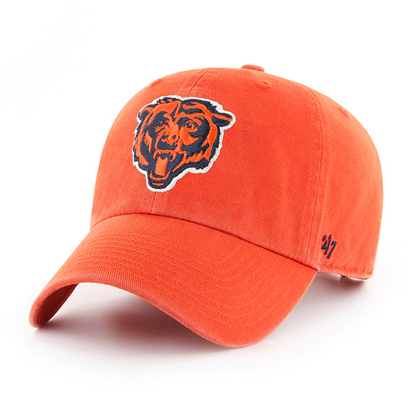 Chicago Bears Face Logo Orange Clean Up Adjustable Hat