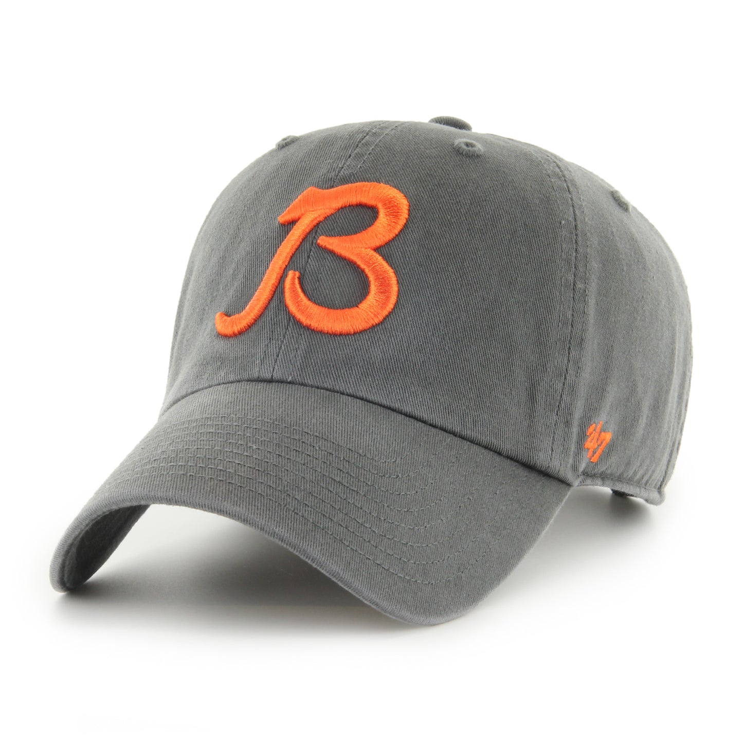 Chicago Bears Charcoal Script B 47 Clean Up Adjustable Hat