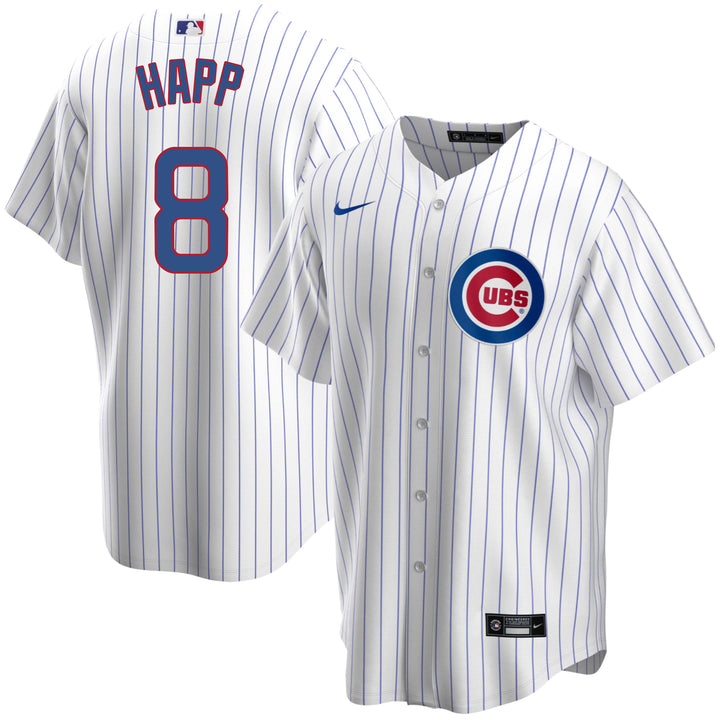 Ian Happ Chicago Cubs Home Pinstripe Men's Replica Jersey - Clark