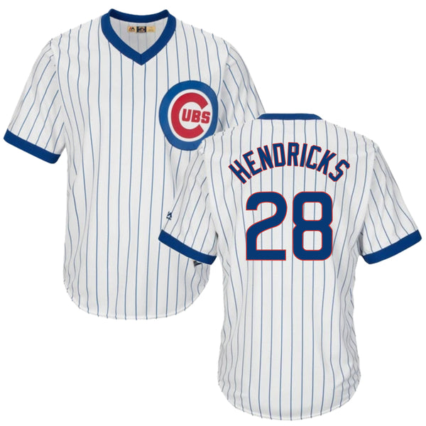 Kyle Hendricks Cooperstown White Pinstripe V-Neck Home Men's Jersey 2X-Large