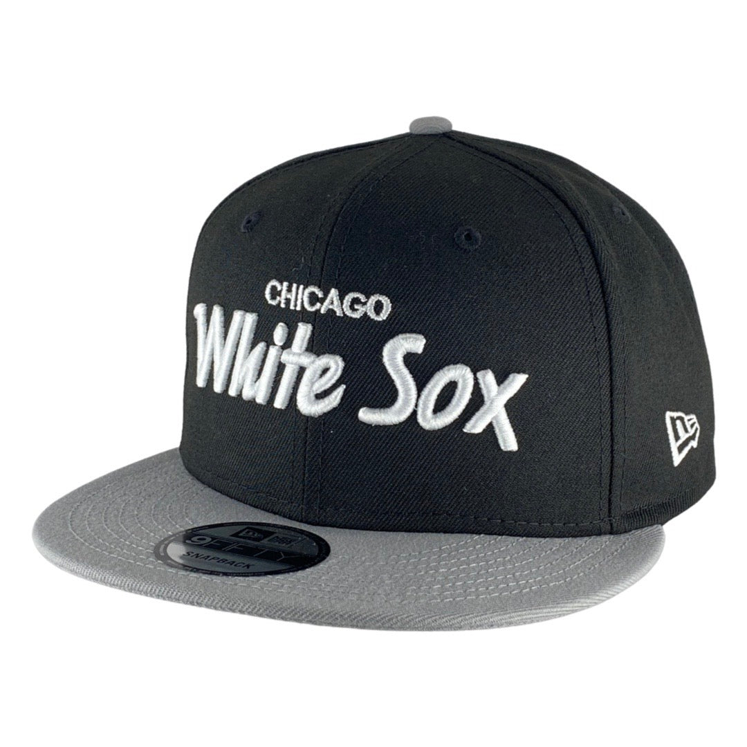 Chicago White Sox Black/Grey Chase Script Snapback Hat