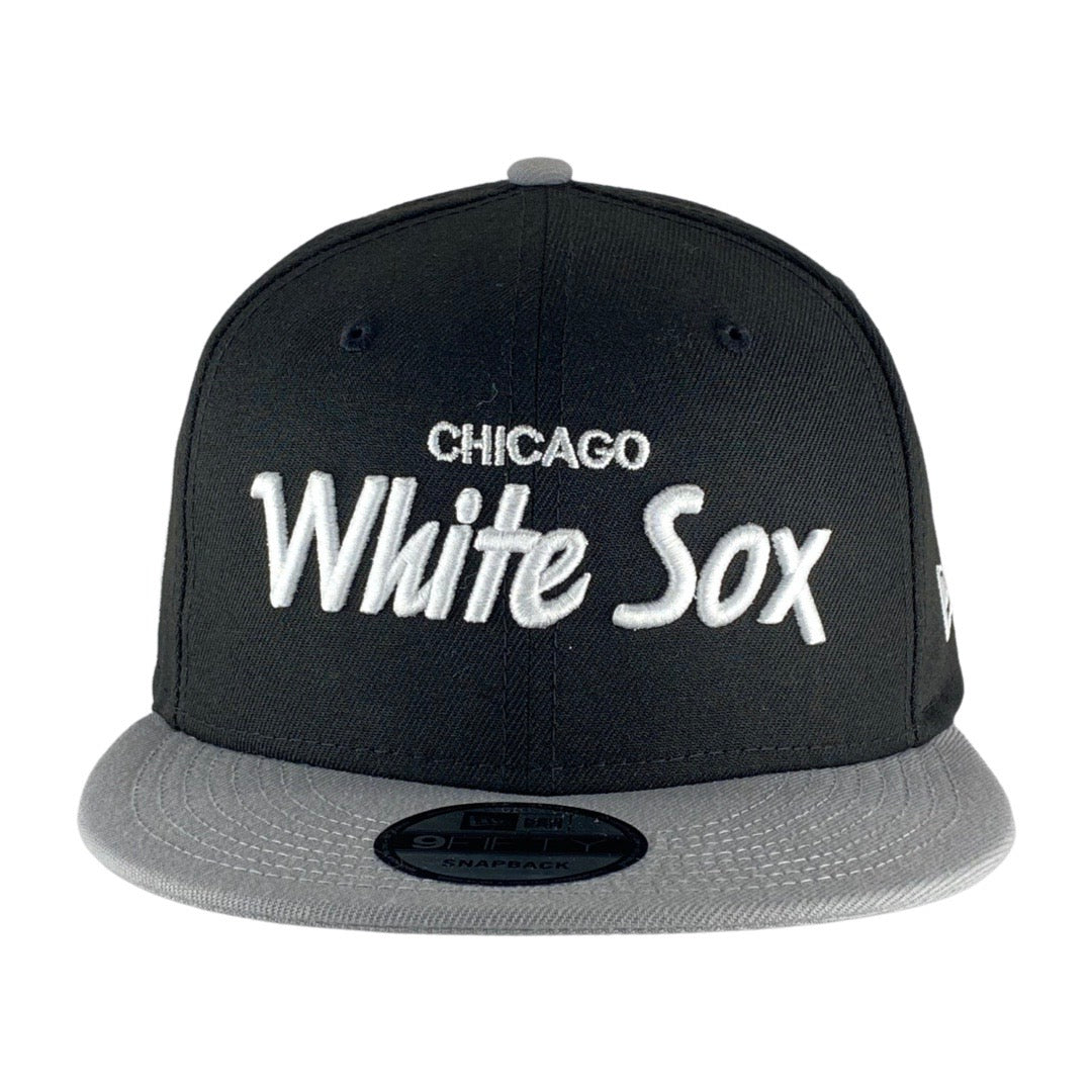 Chicago White Sox Black/Grey Chase Script Snapback Hat
