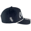Chicago White Sox Black Overhand Rope Script Snapback Hat
