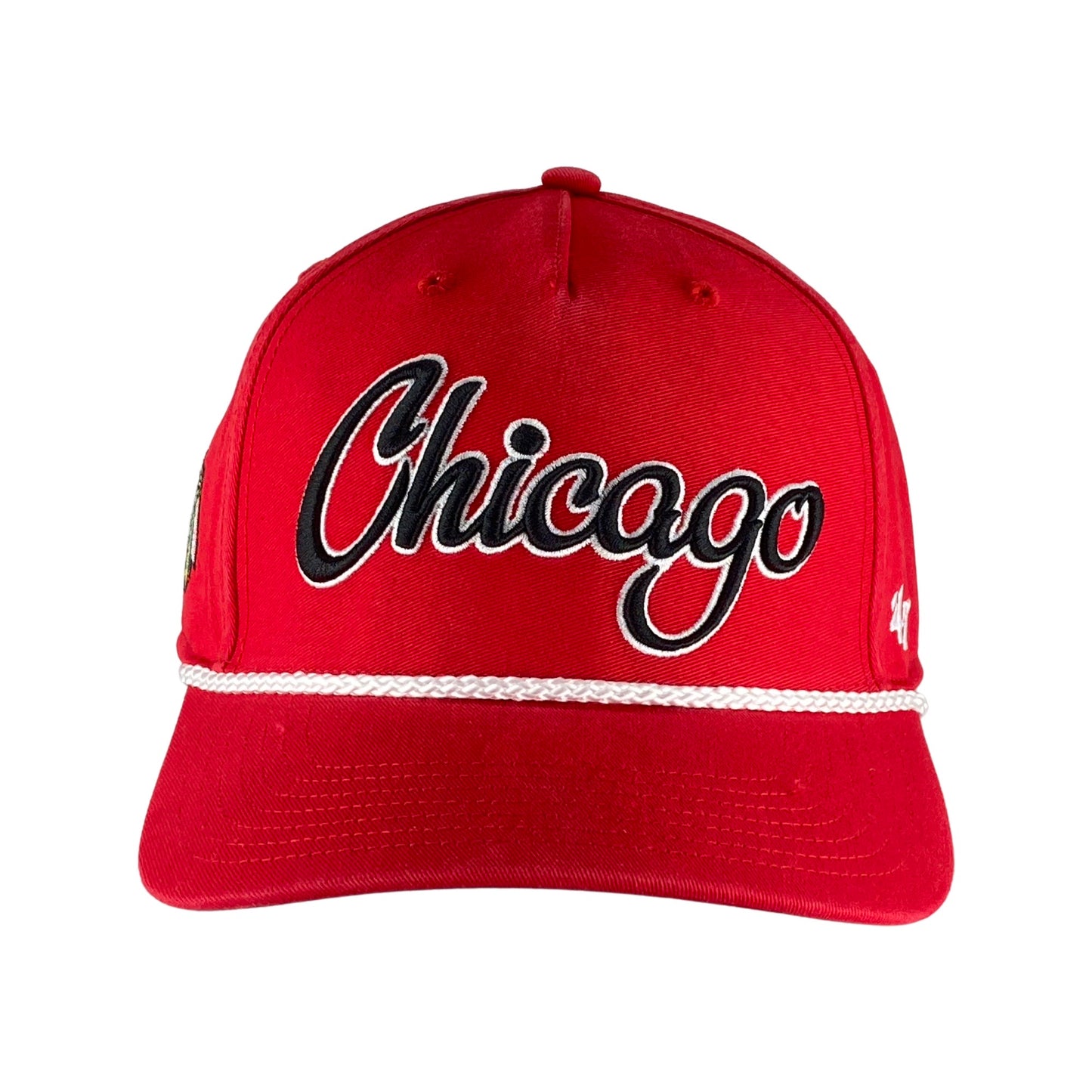Chicago Blackhawks Red Overhand Rope Script Snapback Hat