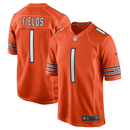 Nike Men's Chicago Bears Justin Fields #1 Orange Game Jersey