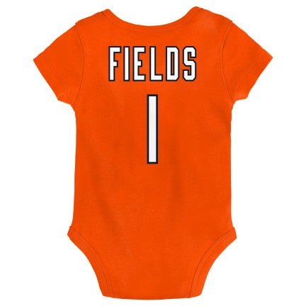 Justin Fields Chicago Bears Orange Baby Onesie
