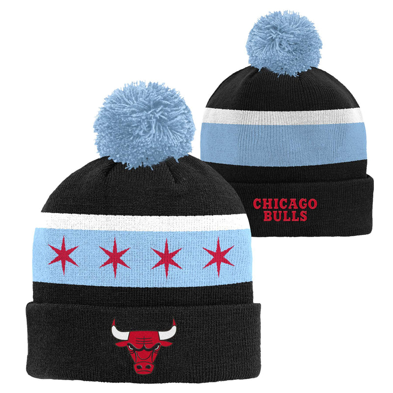 Chicago Bulls Chicago Flag Knit Pom Hat - Youth