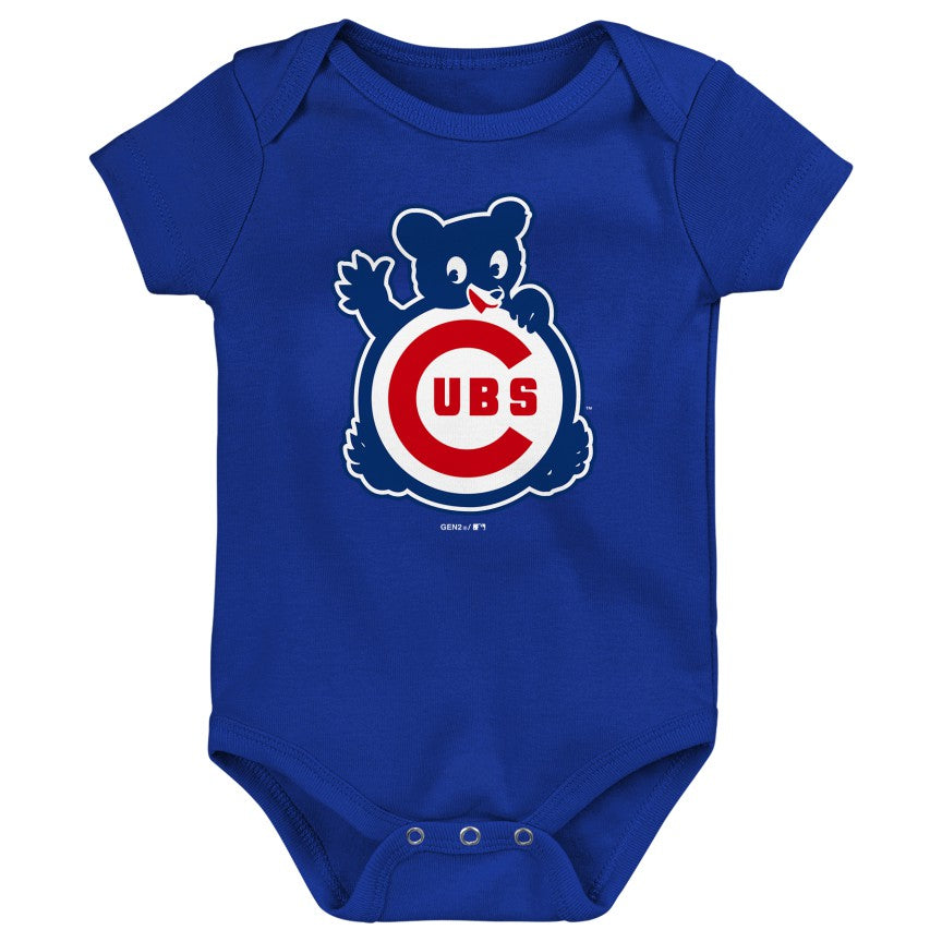 Chicago Cubs Pinstripe Newborn Little Sluggers Romper - Clark