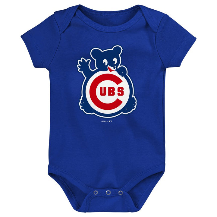 Chicago Cubs Royal Waving Bear Creeper Onesie