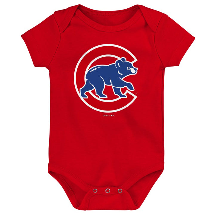 Chicago Cubs Crawl Bear Logo Red Baby Onesie