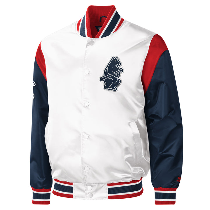 Chicago Cubs White/Red/Navy 1914 Logo Starter Jacket