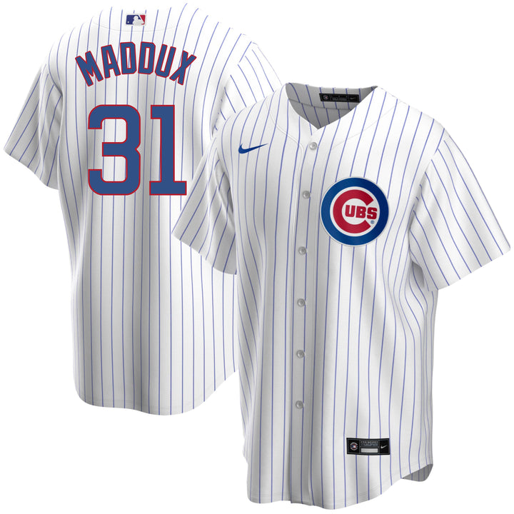 Greg Maddux Chicago Cubs Men's Home Jersey by Nike - Clark Street Sports
