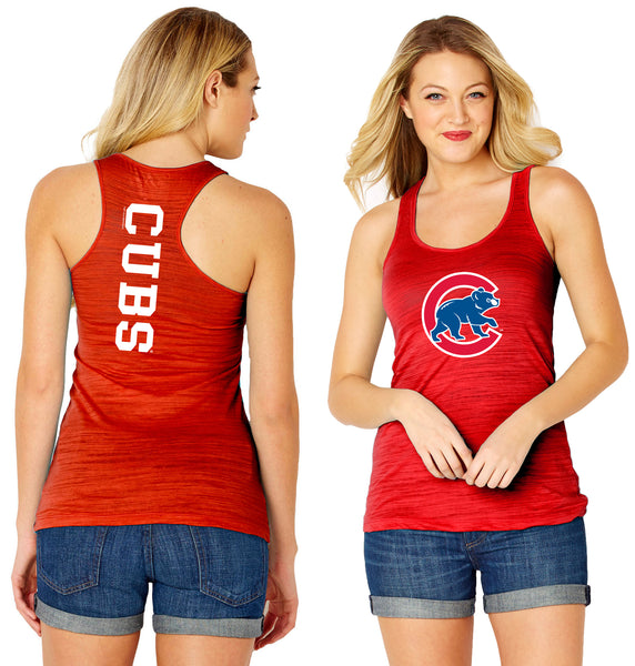 MLB Team Apparel Womens Ladies CHICAGO CUBS Laces Baseball SHIRT Blu –