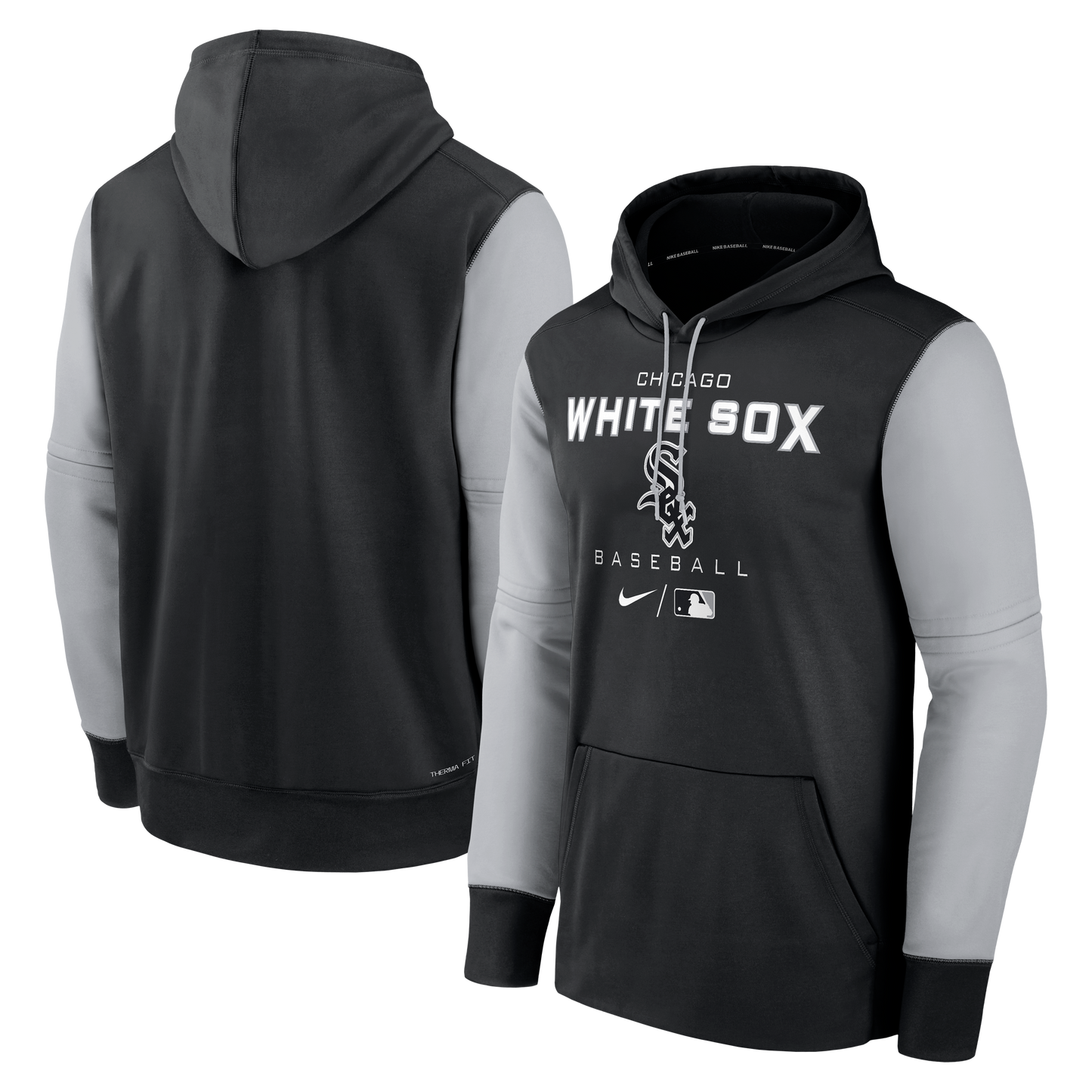 Chicago White Sox Black/Grey Therma Fleece Hoody