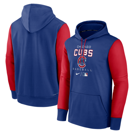 Men's Chicago Cubs Nike Gray Logo Therma Performance Pullover Hoodie