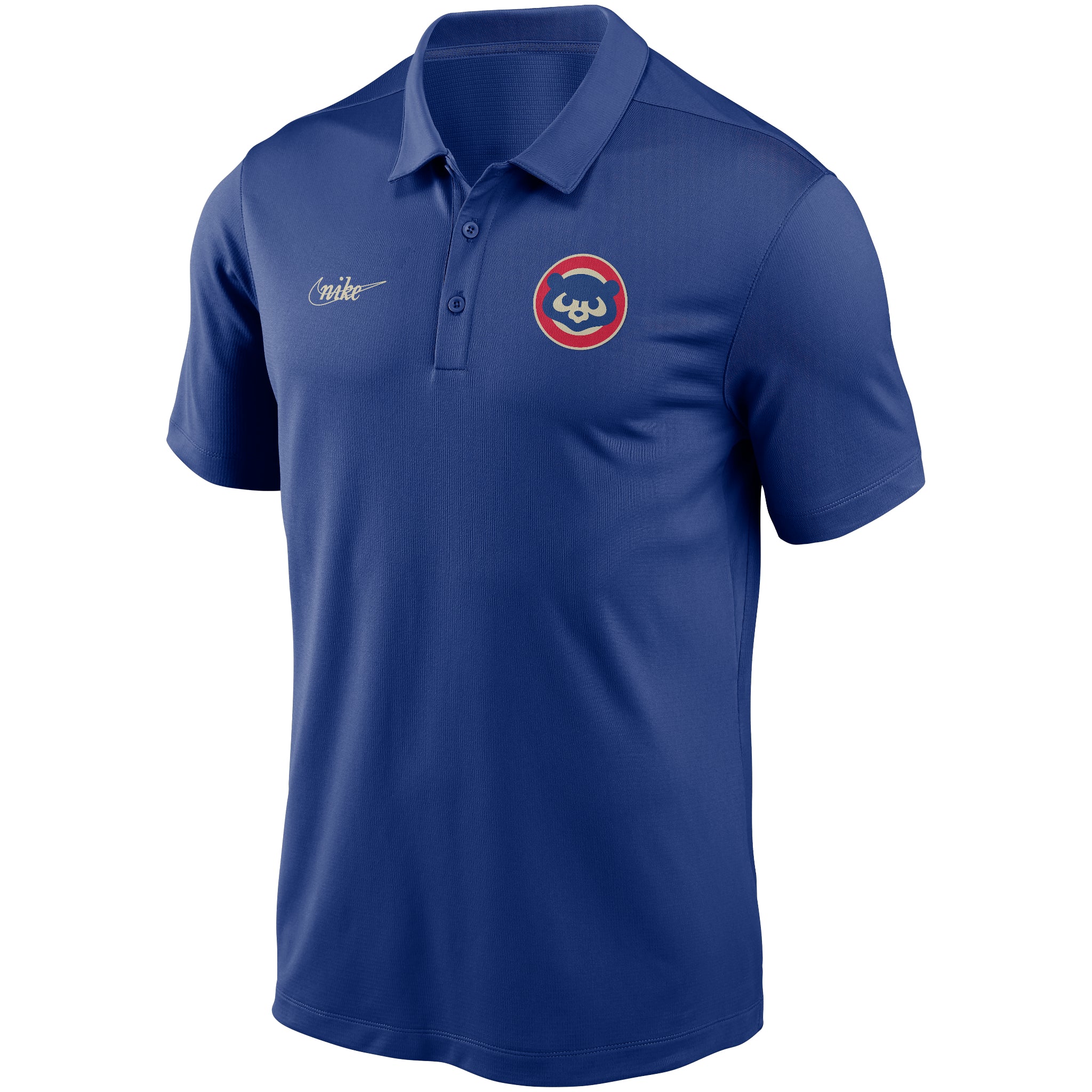 Chicago Cubs NIKE Dri Fit Striped Golf Polo Shirt Mens XL 2016 World Series  MLB