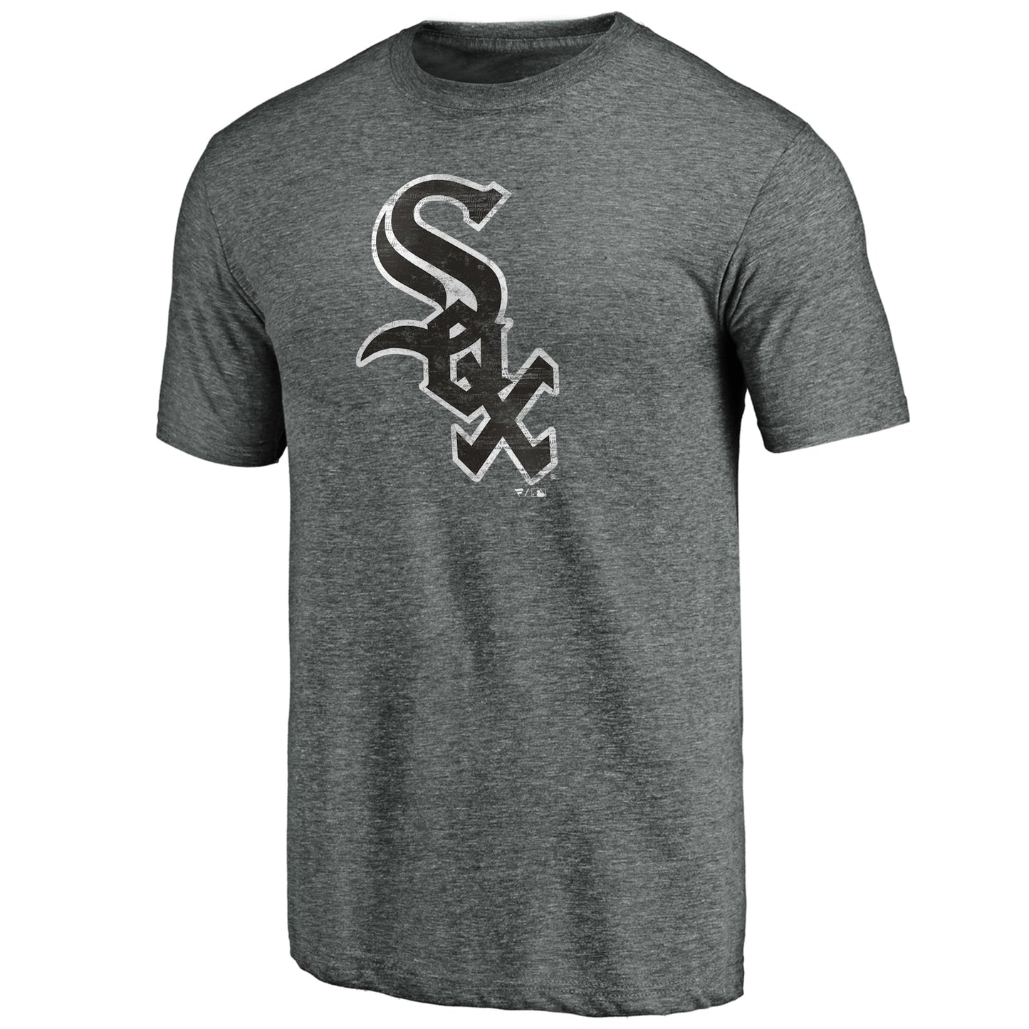 Chicago White Sox Weathered Official Logo Tri-Blend Heather Charcoal M ...