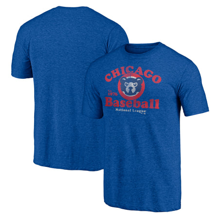 Under Armour Men's Under Armour Gray/Royal Chicago Cubs Tri-Blend Raglan  3/4-Sleeve Performance T-Shirt