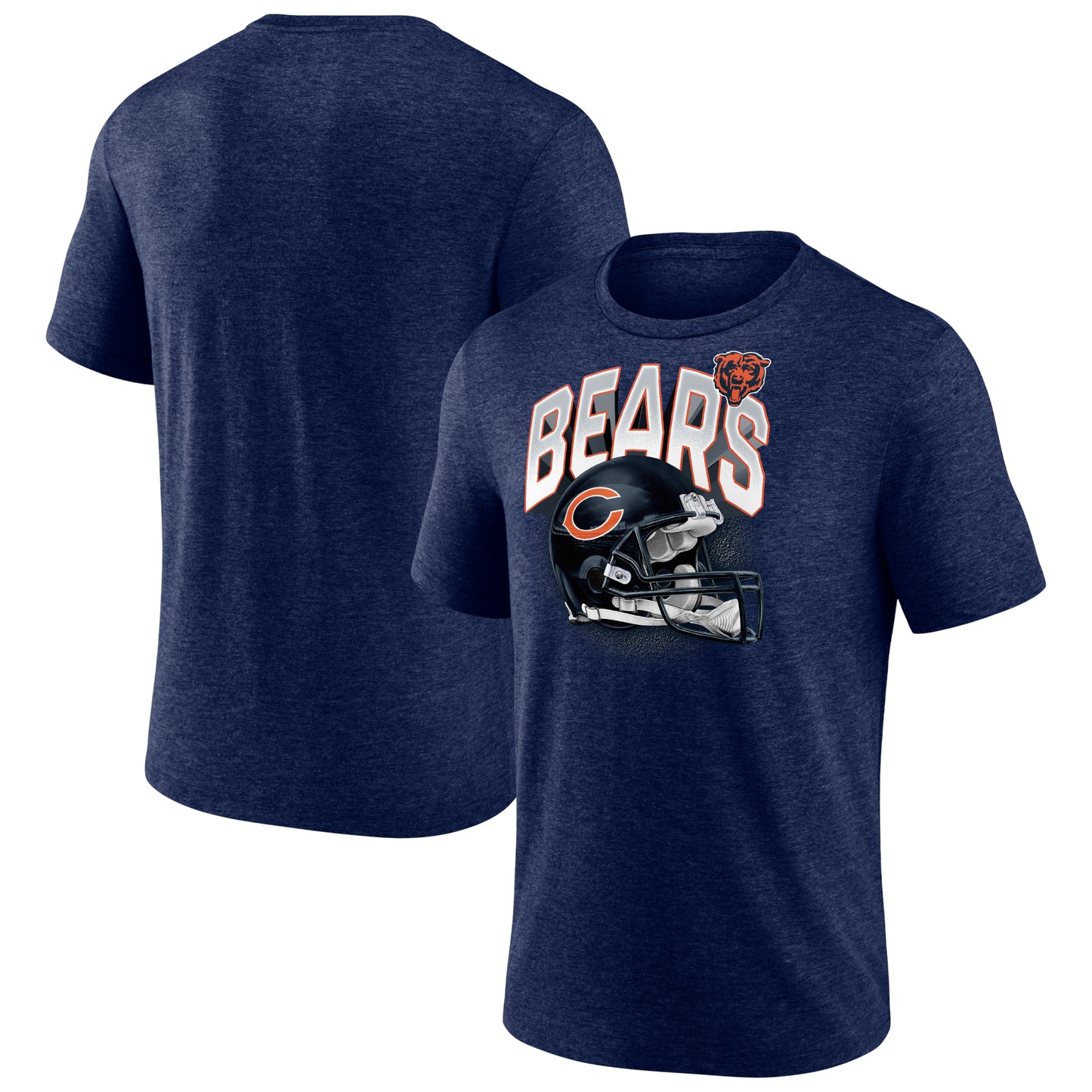 Chicago Bears Navy Iconic Tri-Blend End Around SS