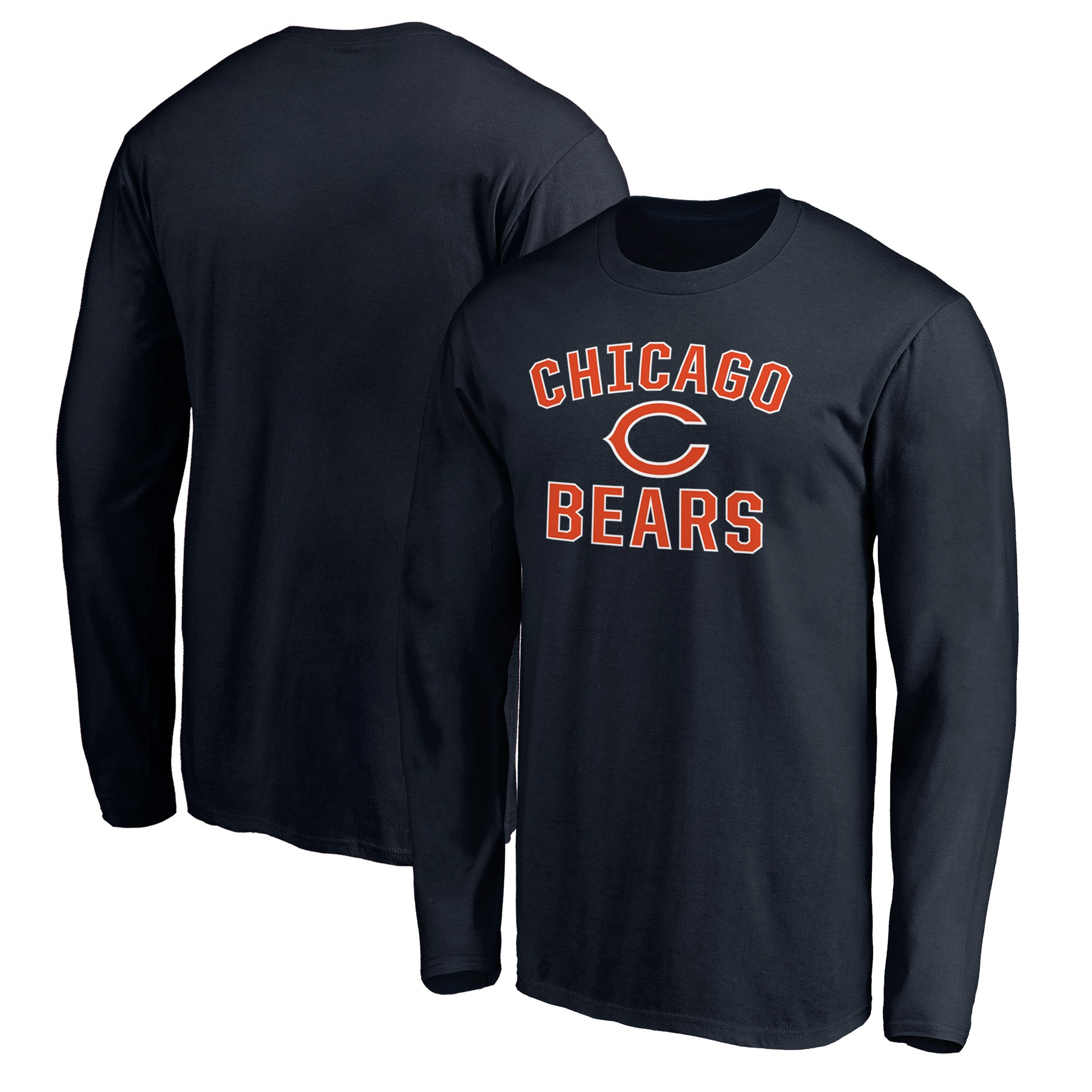 Men's Chicago Bears New Era Orange Throwback Raglan Long Sleeve T-Shirt