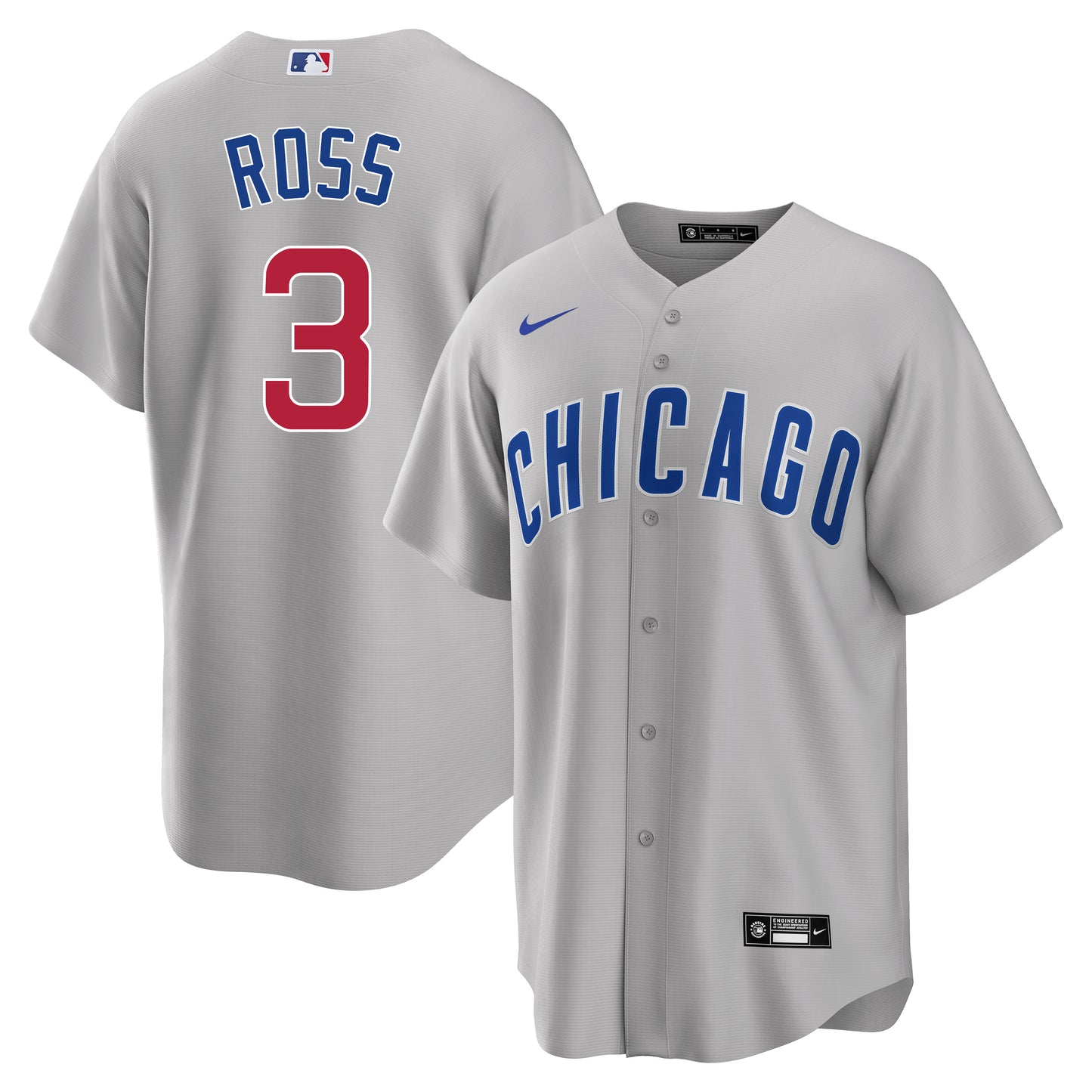 David Ross Chicago Cubs Road Gray Men's Replica Jersey