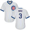 David Ross Chicago Cubs Cooperstown White Pinstripe V-Neck Home Men's Jersey