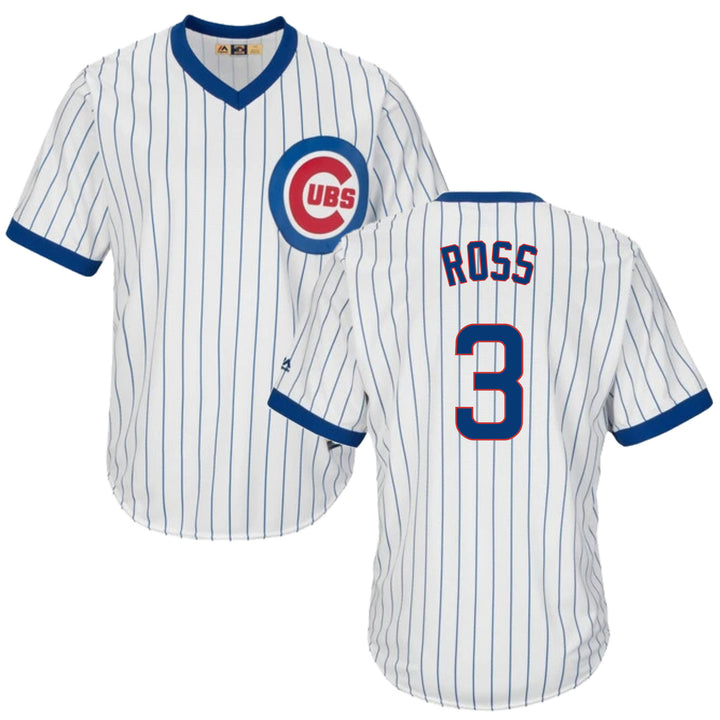 David Ross Chicago Cubs Cooperstown White Pinstripe V-Neck Home