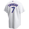 Dansby Swanson Chicago Cubs Home Pinstripe Nike Men's Replica Jersey