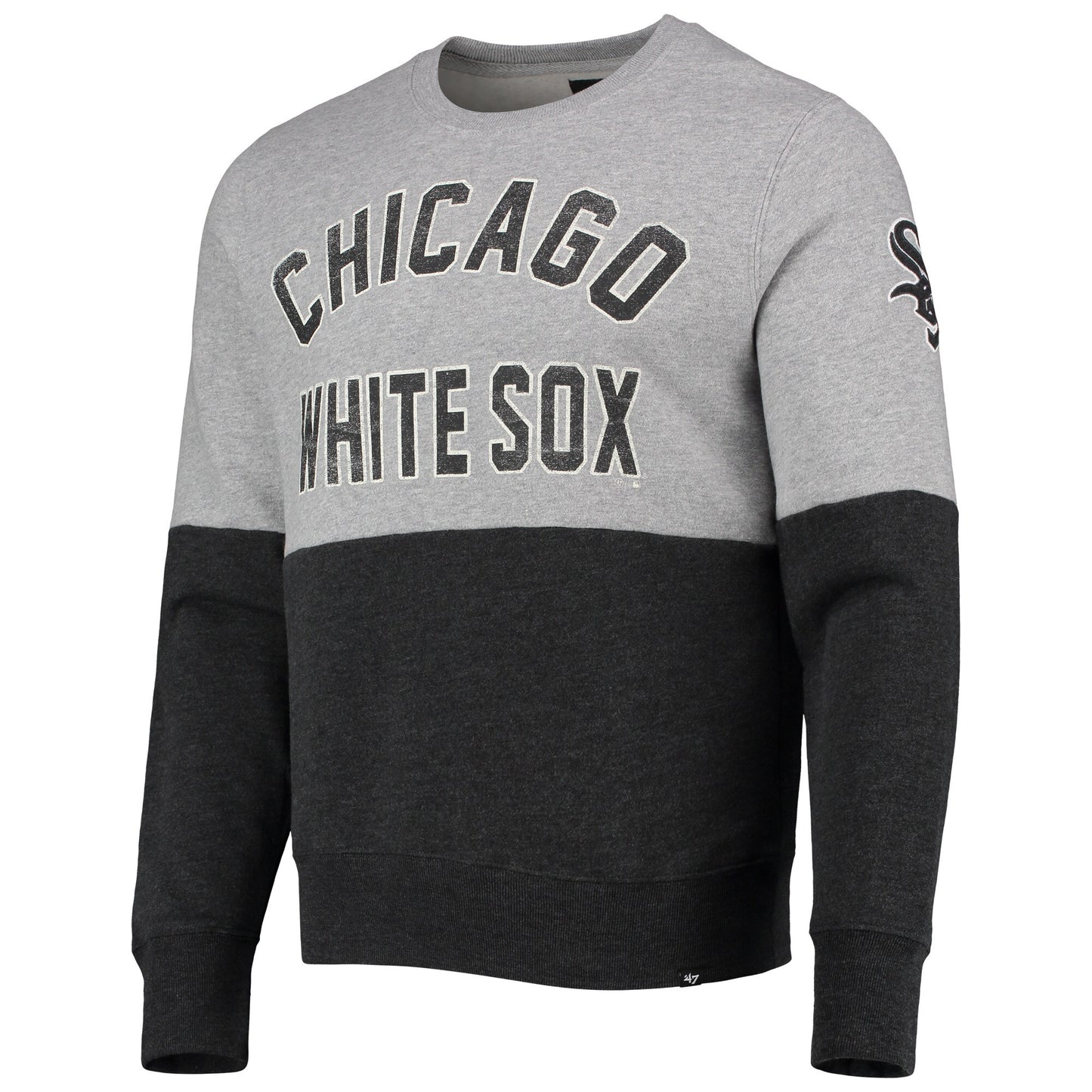 Chicago White Sox '47 Heathered Gray/Heathered Black Two-Toned Men's Pullover Sweatshirt
