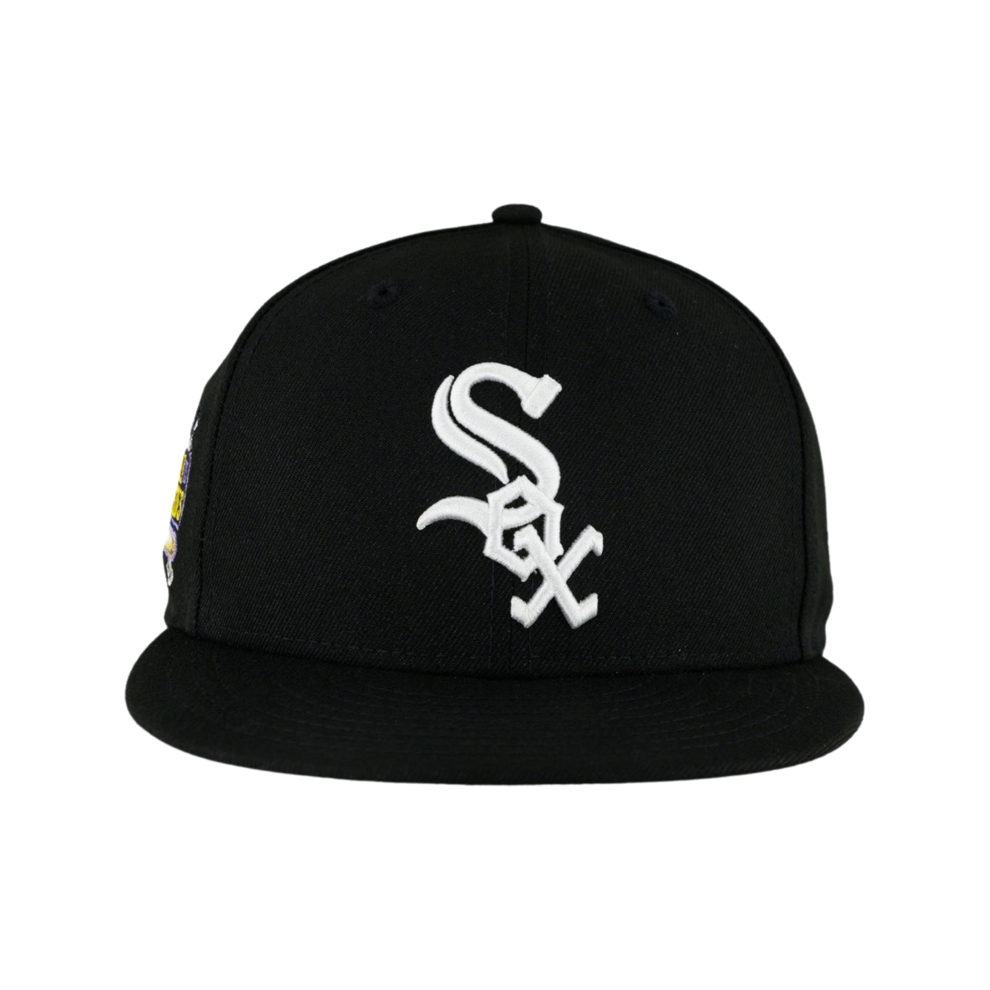 Black on black white sox shops hat