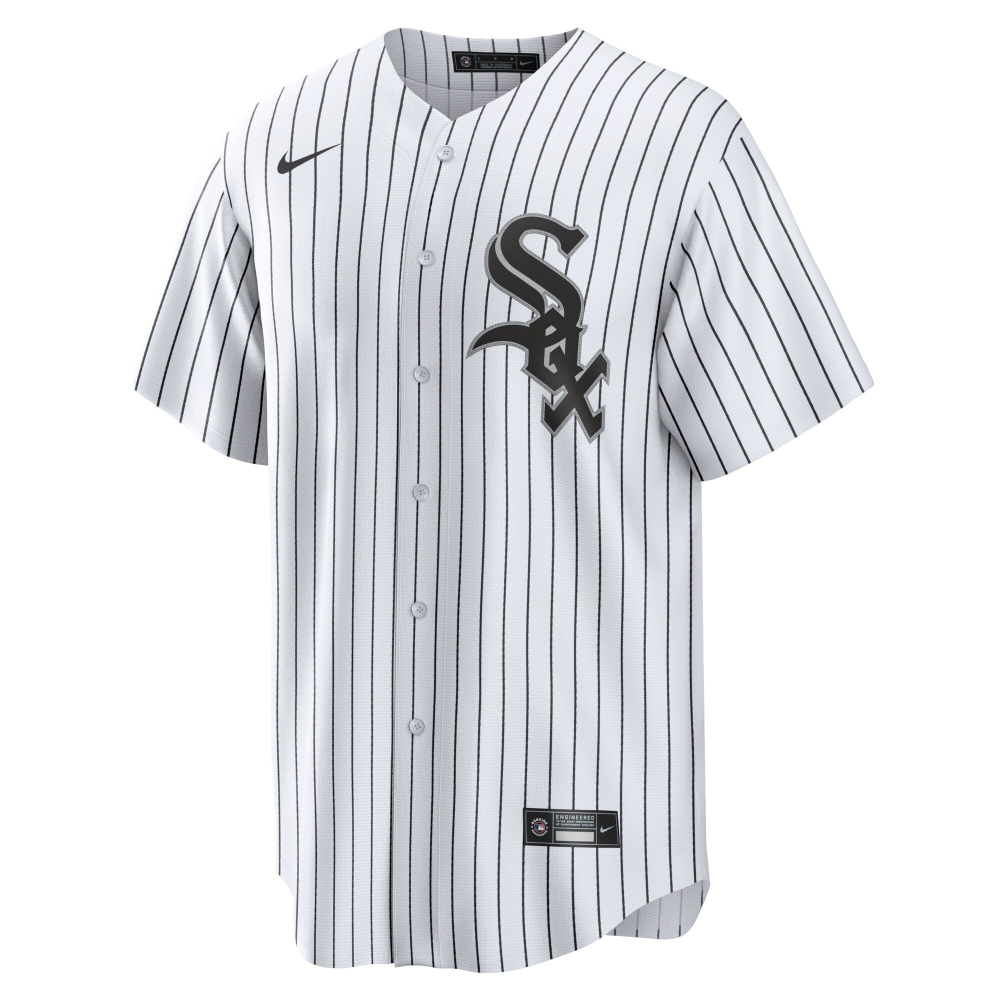 White Sox Custom MR Patch Authentic Home Jersey White Black