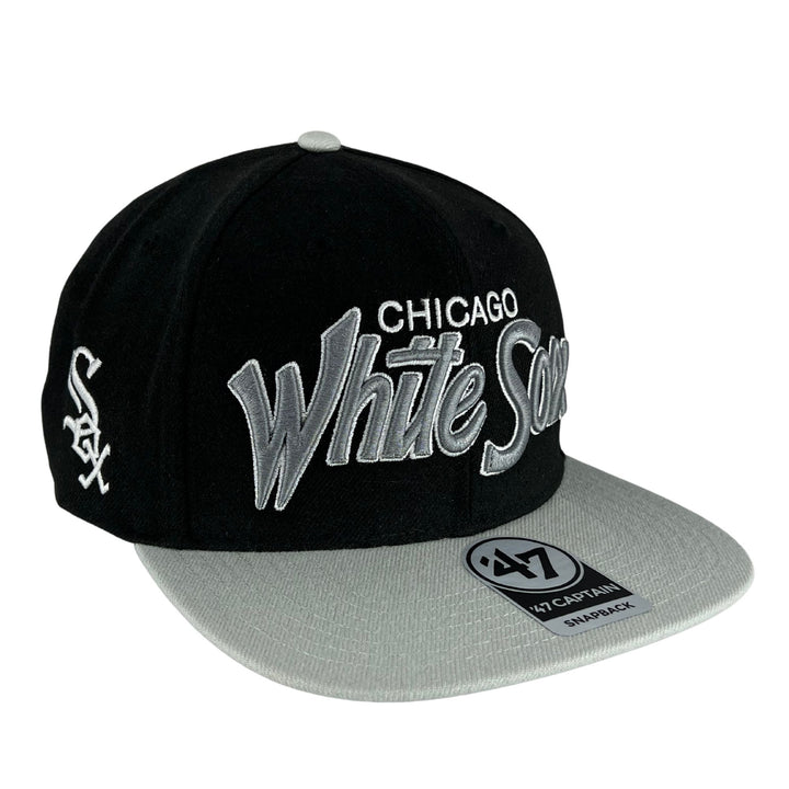 Chicago White Sox Captain Black/Gray Snapback Hats - Clark Street