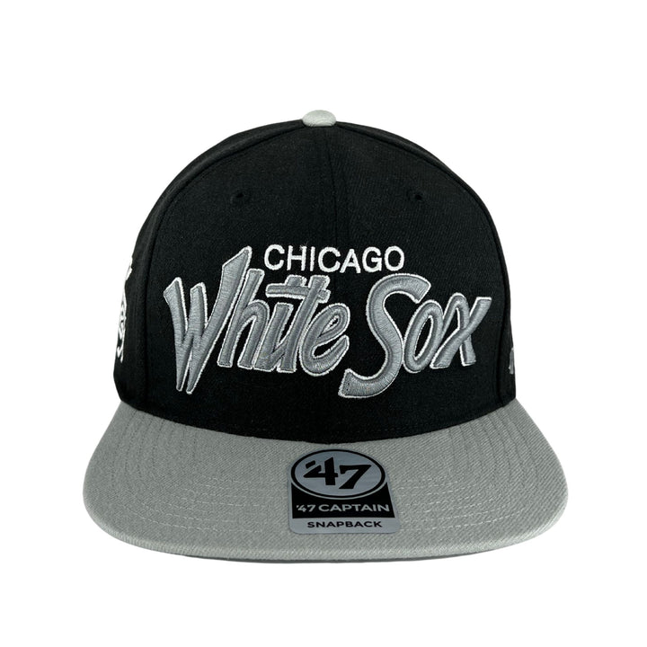 47Brand Chicago White Sox Black on Black Classic Snapback Cap