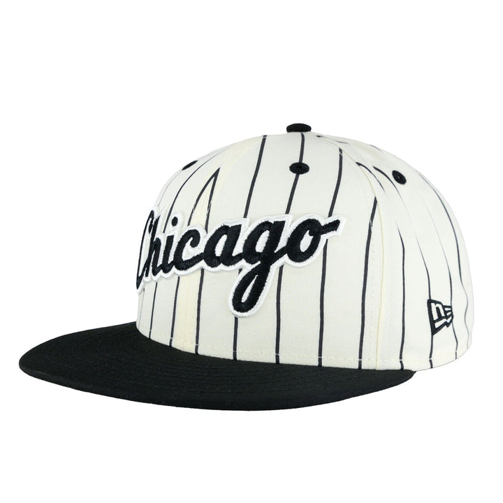 Men's New Era Stone/Black Chicago White Sox Chrome 59FIFTY Fitted Hat